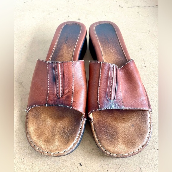 Hush Puppies La Palma Sandals Leather Slip On Slides - Womens Size 10 - Picture 3 of 7